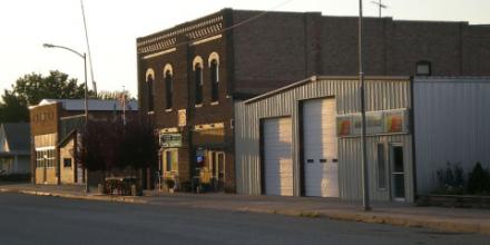 The north side of downtown Morland-looking northwest.