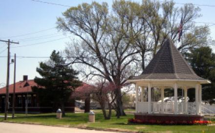 Railroad Park in the center of town